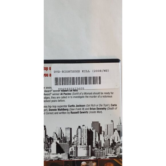 Righteous Kill DVD 2008 Jon Arnet Films - Robert De Nino Al Pacino - Picture 3 of 5